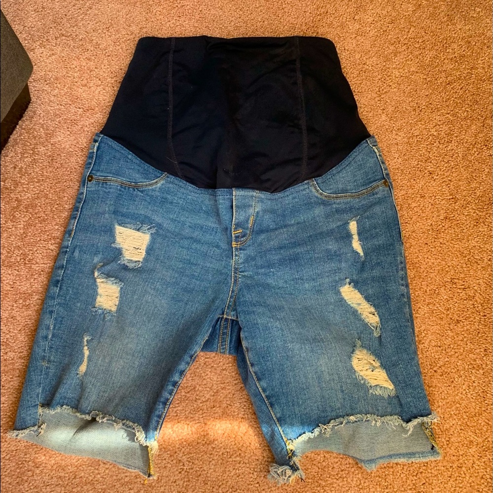 EUC Denim Bermuda Maternity Shorts Size 2
